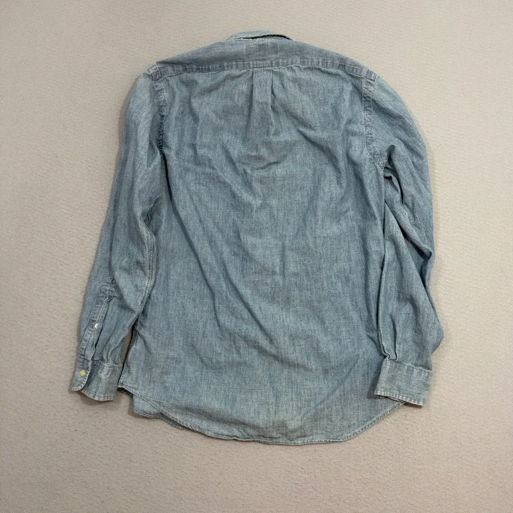 Ralph Lauren Button Up Shirt Small Blue Classic Fit Denim Chambray Long Sleeve